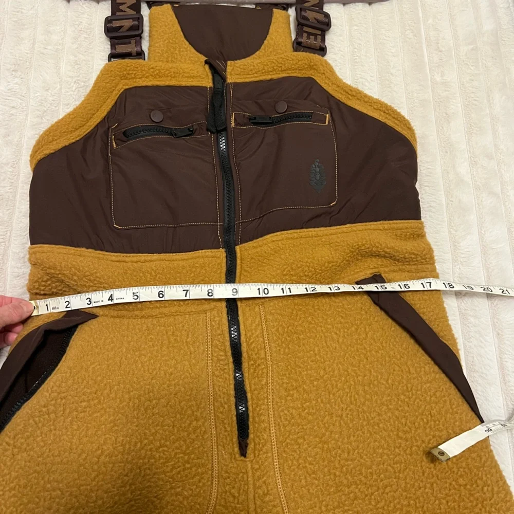 Free People Movement Hit the Slopes High Pile Fleece Snow Bibs Sz S - Picture 15 of 15